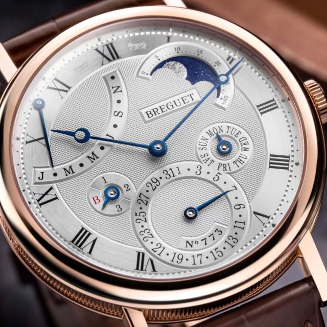 Breguet's new Classique Quantième Perpétuel 7327 replaces the ref. 5327 that's been in the collection since 2004. Like its predecessor, the new Quantième Perpétuel measures 39mm and 9mm thick, and is offered in an 18-karat white or pink gold case. It also sees the addition of a retrograde month display at 11 o'clock.

@montresbreguet 
#breguet 
#perpetual 
#mechanicalwatch 
#luxurywatch