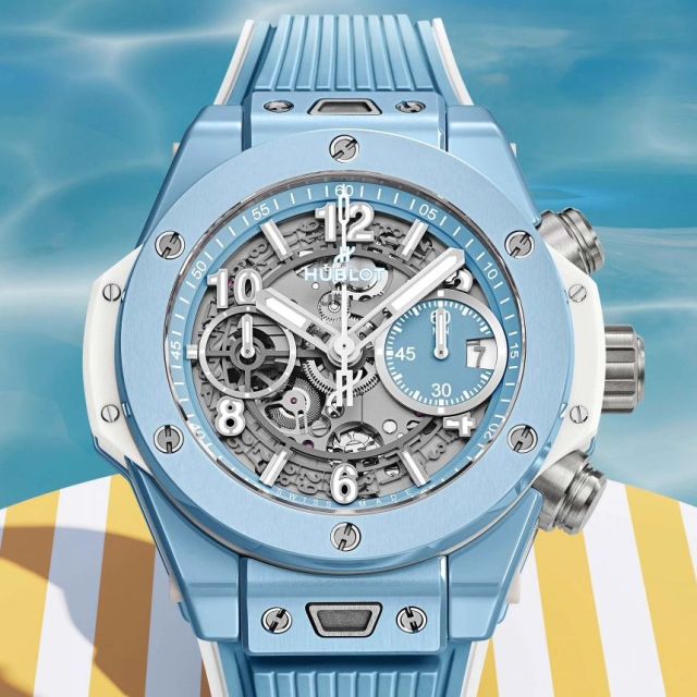 Hublot's new Big Bang Unico Sky Blue has a ceramic case that mimics the colour of the cloudless summer sky and is powered by the HUB1280 self-winding chronograph movement with a 72-hour power reserve. 

@hublot 
@hublotmea 
@mclspace 
#hublot 
#unico 
#mechanicalwatch 
#luxurywatch 
#swissmade 
#watchfam